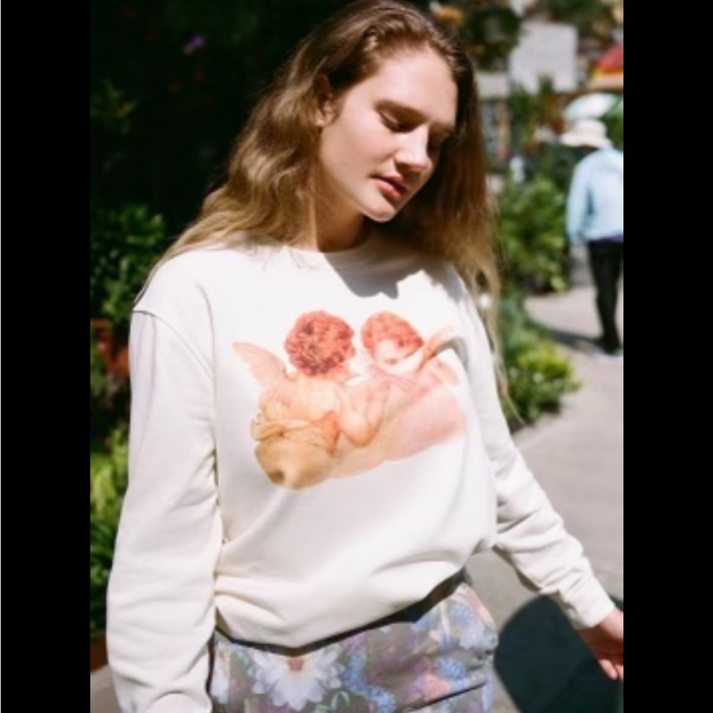 NWOT Urban Outfitters New Girl Order Masked Cherub Crewneck Sweatshirt 4